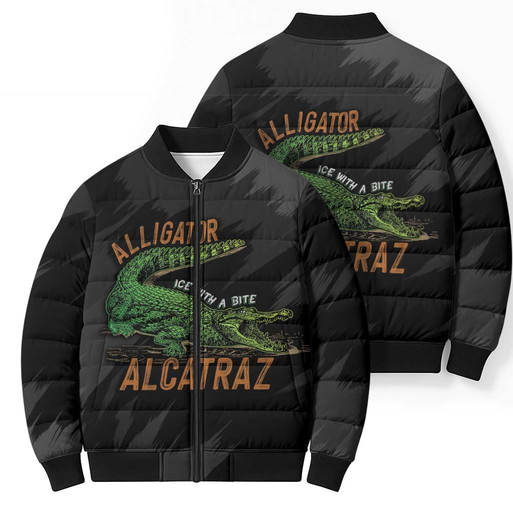 Alligator Alcatraz Bomber Puffer Jacket ICE With A Bite - Wonder Print Shop