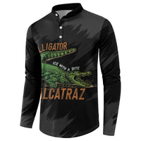 Alligator Alcatraz Button Sweatshirt ICE With A Bite - Wonder Print Shop