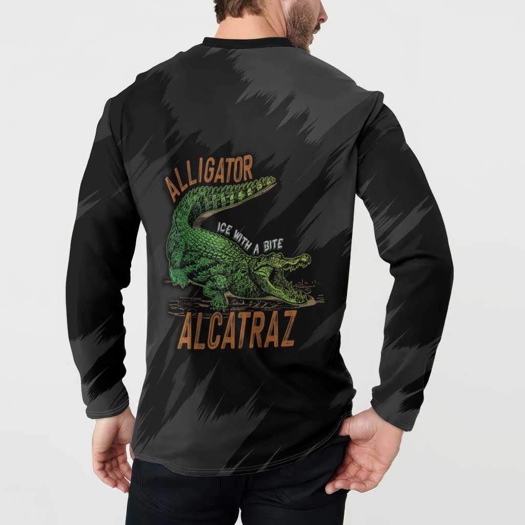 Alligator Alcatraz Button Sweatshirt ICE With A Bite - Wonder Print Shop