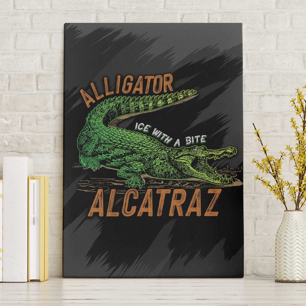 Alligator Alcatraz Canvas Wall Art ICE With A Bite - Wonder Print Shop