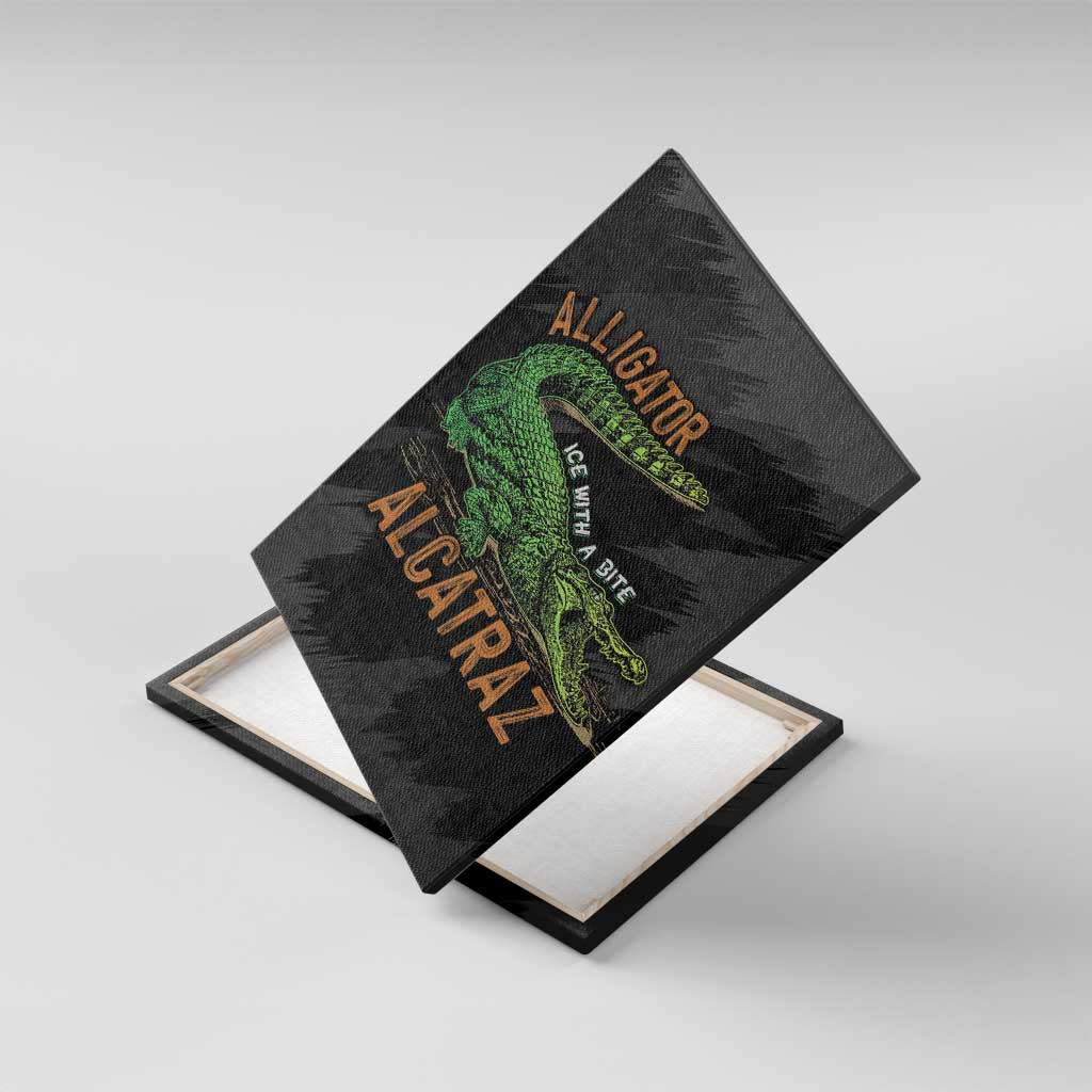 Alligator Alcatraz Canvas Wall Art ICE With A Bite - Wonder Print Shop