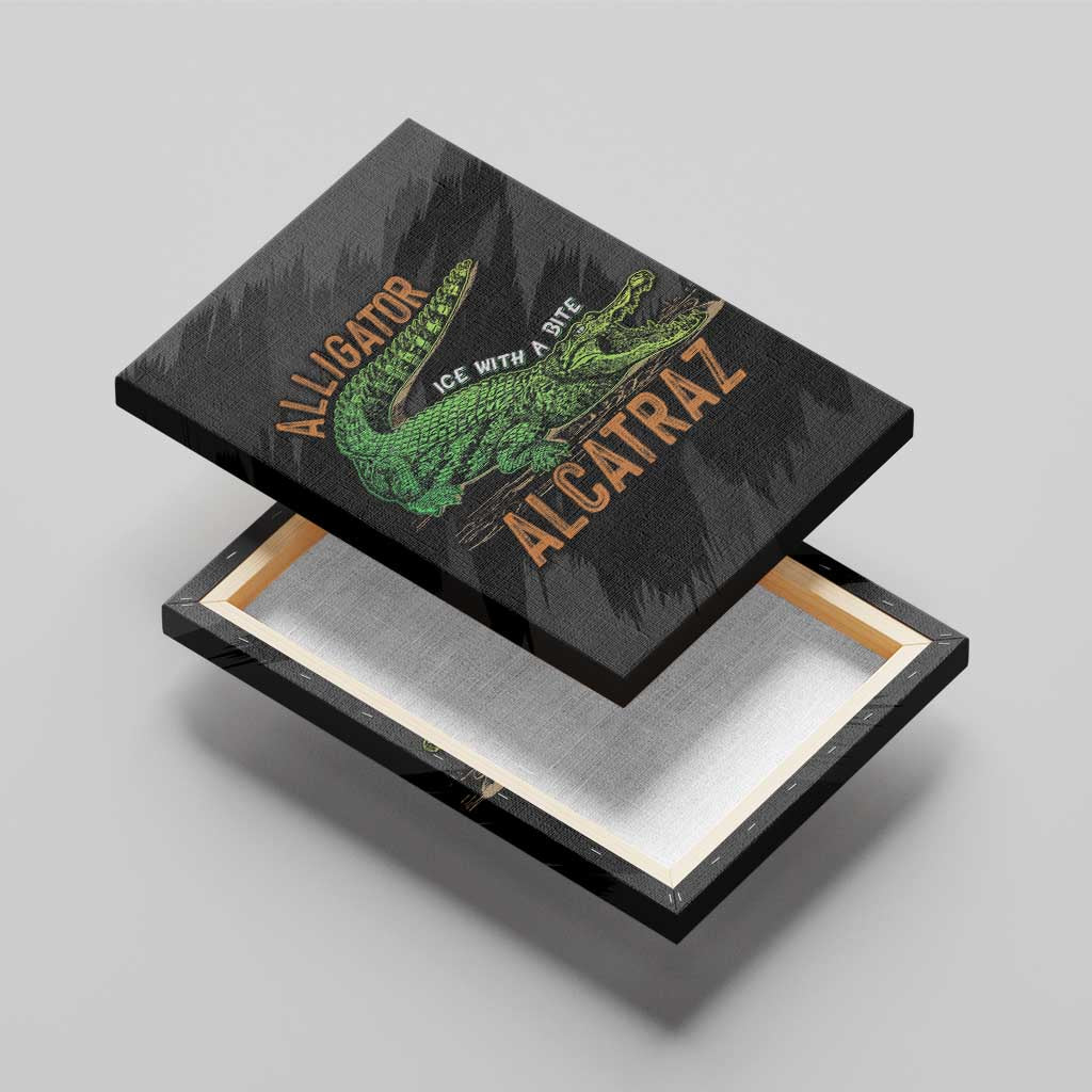 Alligator Alcatraz Canvas Wall Art ICE With A Bite - Wonder Print Shop