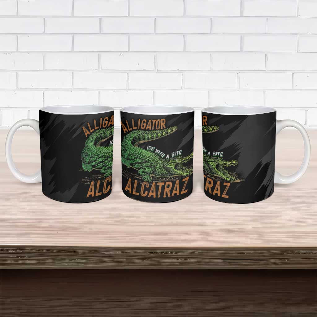 Alligator Alcatraz Ceramic Mug ICE With A Bite - Wonder Print Shop