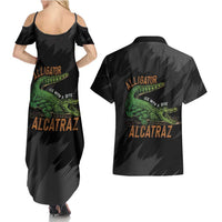 Alligator Alcatraz Couples Matching Summer Maxi Dress and Hawaiian Shirt ICE With A Bite - Wonder Print Shop