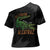 Alligator Alcatraz Cross Shoulder Shirt ICE With A Bite - Wonder Print Shop