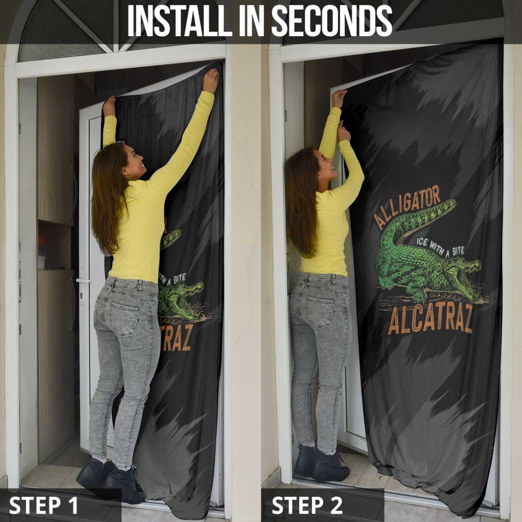 Alligator Alcatraz Door Cover ICE With A Bite - Wonder Print Shop