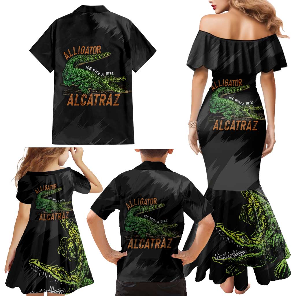 Alligator Alcatraz Family Matching Mermaid Dress and Hawaiian Shirt ICE With A Bite - Wonder Print Shop