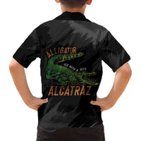 Alligator Alcatraz Family Matching Off The Shoulder Long Sleeve Dress and Hawaiian Shirt ICE With A Bite - Wonder Print Shop