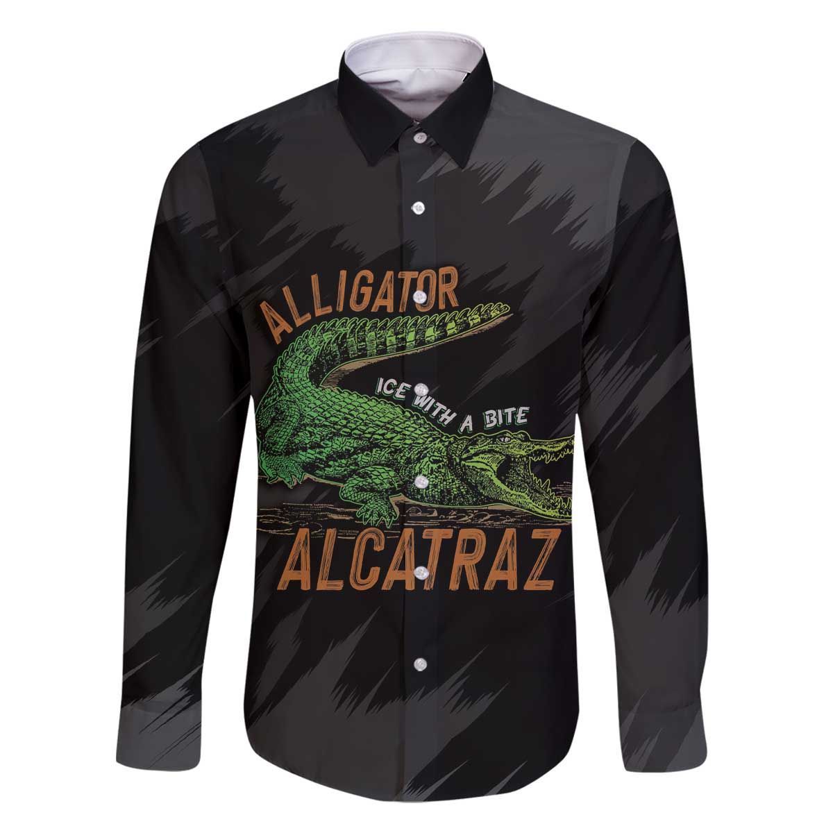 Alligator Alcatraz Family Matching Off The Shoulder Long Sleeve Dress and Hawaiian Shirt ICE With A Bite - Wonder Print Shop