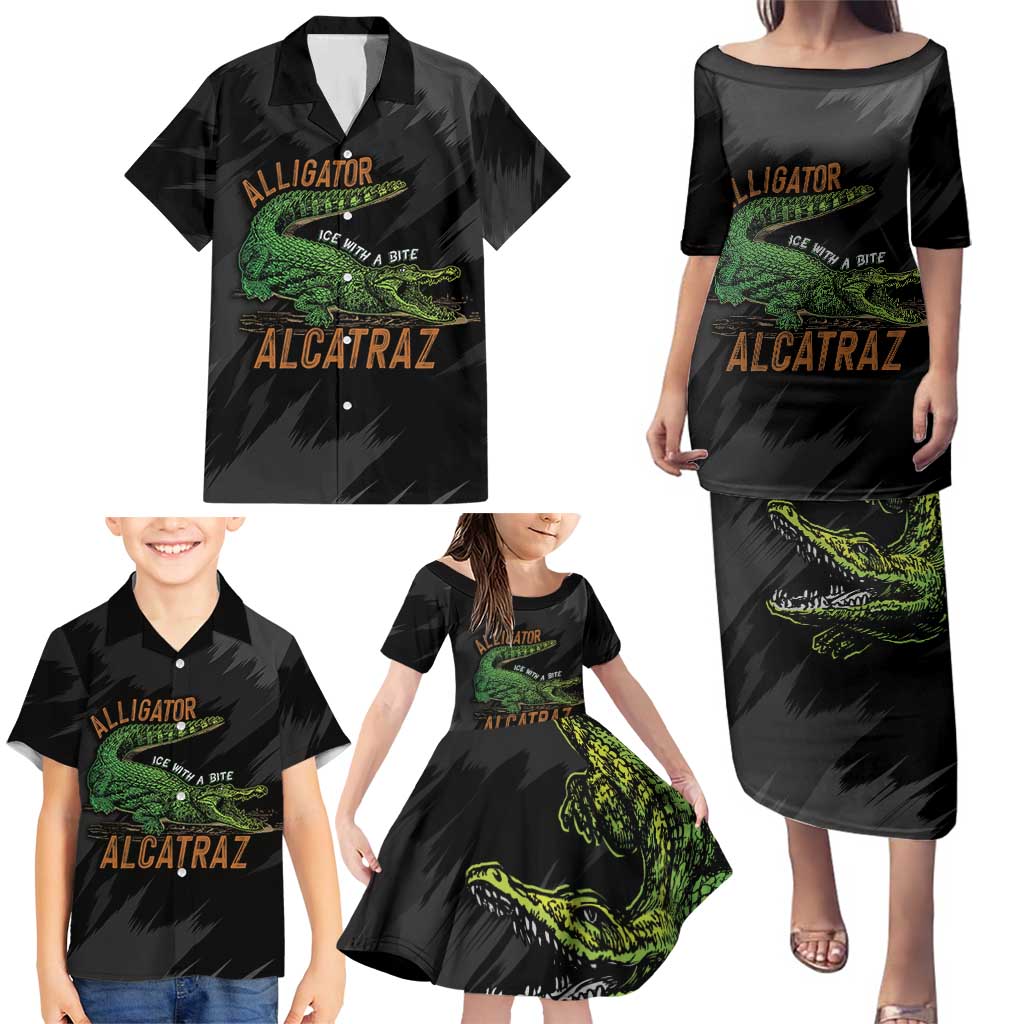 Alligator Alcatraz Family Matching Puletasi and Hawaiian Shirt ICE With A Bite - Wonder Print Shop
