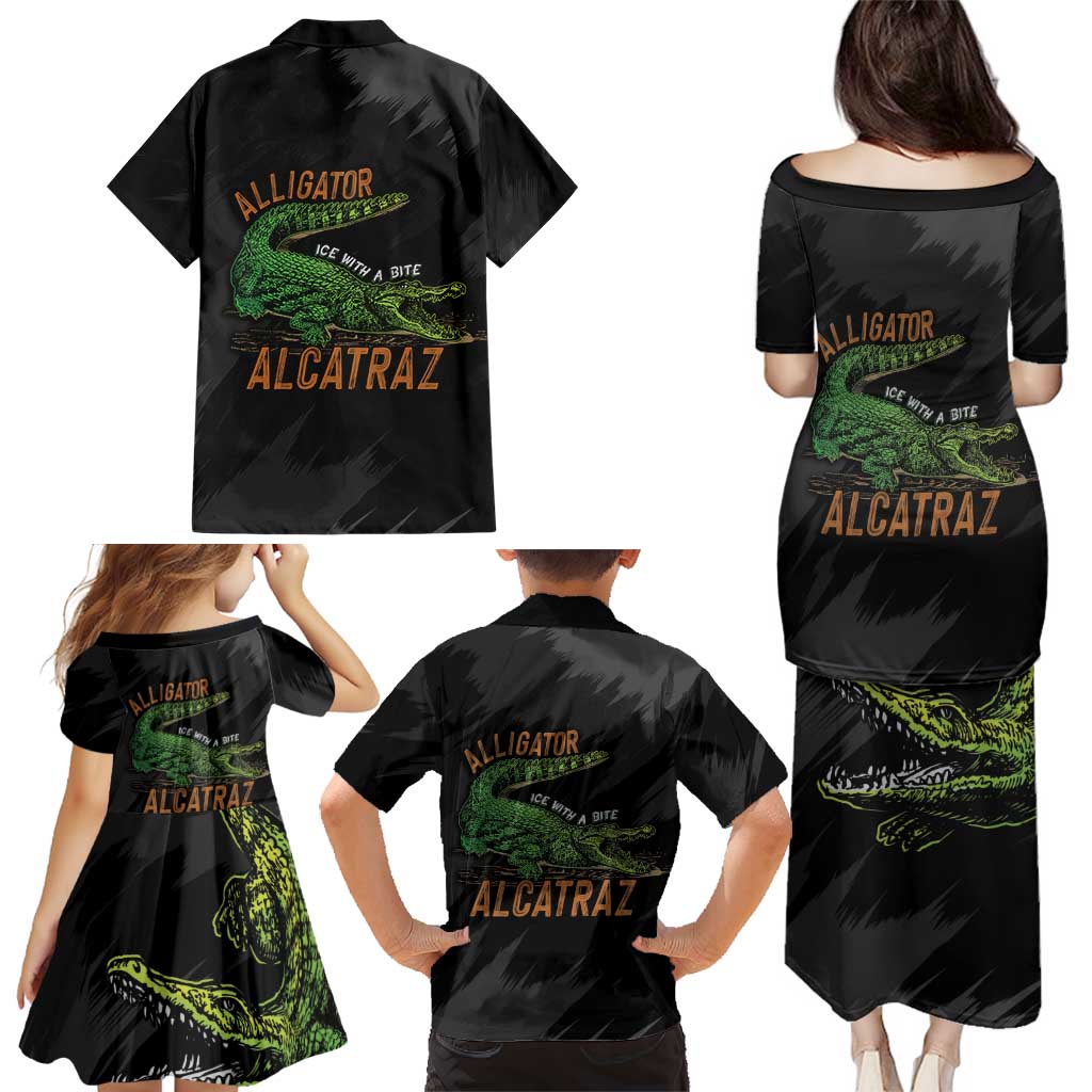 Alligator Alcatraz Family Matching Puletasi and Hawaiian Shirt ICE With A Bite - Wonder Print Shop