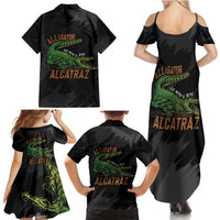 Alligator Alcatraz Family Matching Summer Maxi Dress and Hawaiian Shirt ICE With A Bite - Wonder Print Shop