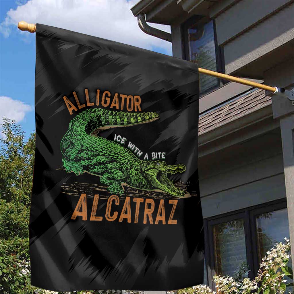 Alligator Alcatraz Garden Flag ICE With A Bite - Wonder Print Shop