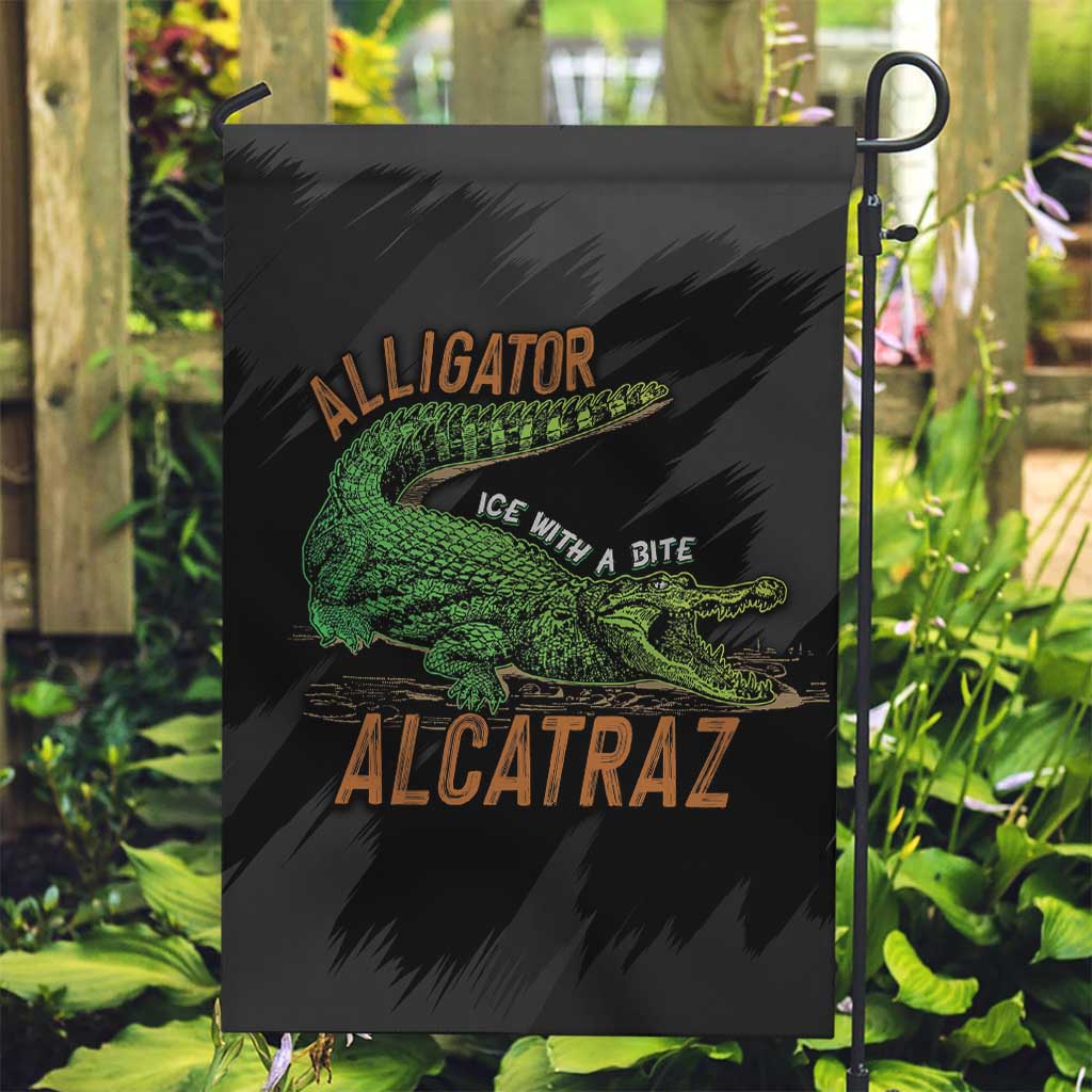 Alligator Alcatraz Garden Flag ICE With A Bite - Wonder Print Shop