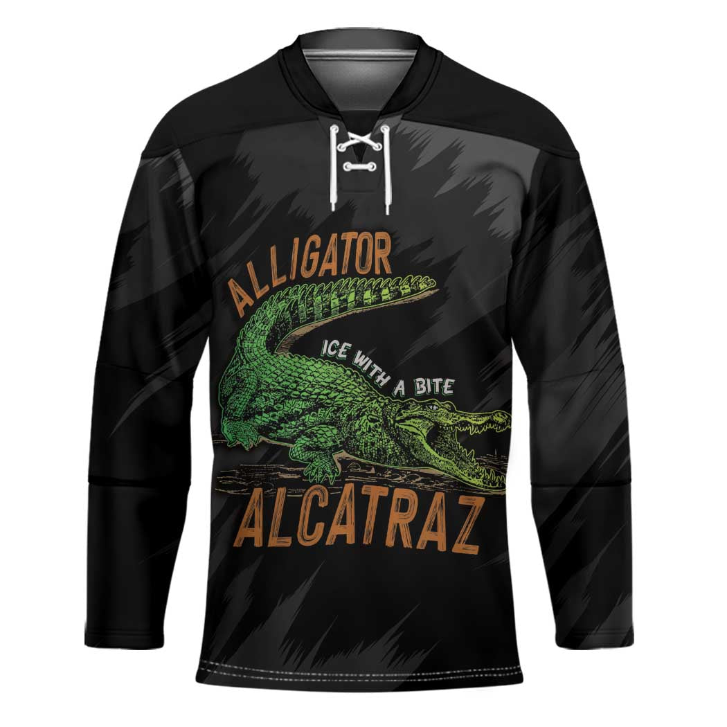 Alligator Alcatraz Hockey Jersey ICE With A Bite - Wonder Print Shop