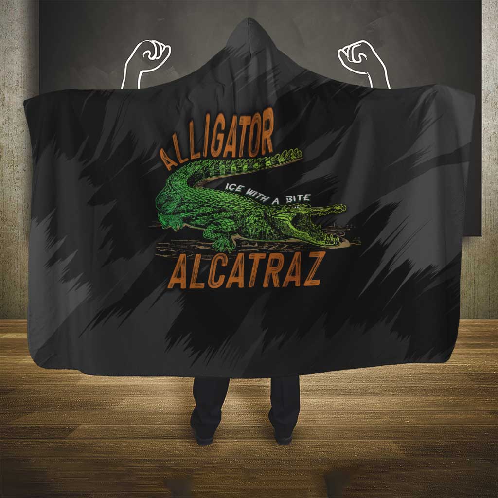Alligator Alcatraz Hooded Blanket ICE With A Bite - Wonder Print Shop