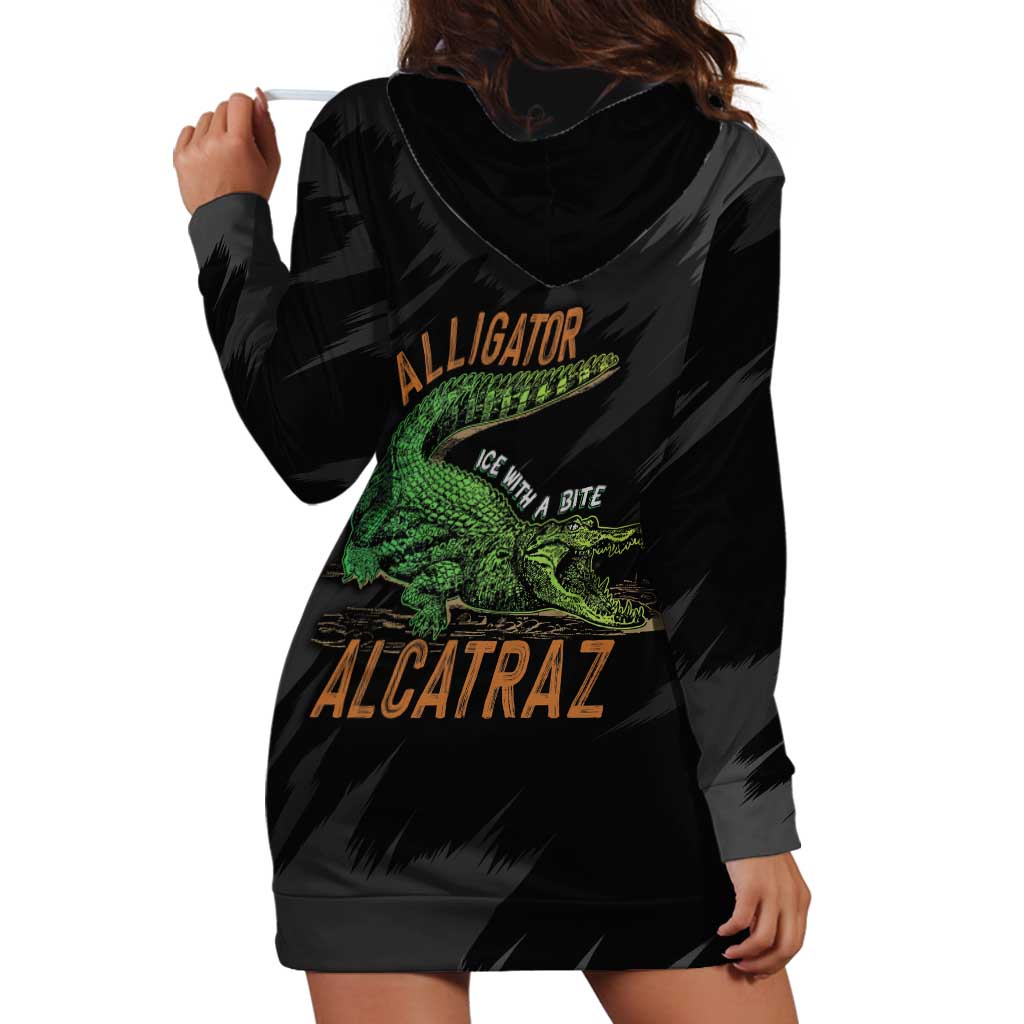 Alligator Alcatraz Hoodie Dress ICE With A Bite - Wonder Print Shop