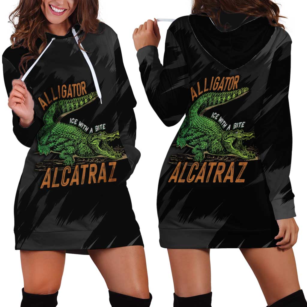 Alligator Alcatraz Hoodie Dress ICE With A Bite - Wonder Print Shop