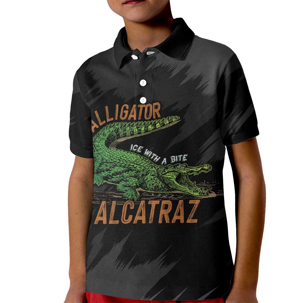 Alligator Alcatraz Kid Polo Shirt ICE With A Bite - Wonder Print Shop