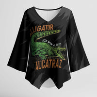 Alligator Alcatraz Kimono Sleeve Blouse ICE With A Bite - Wonder Print Shop