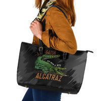 Alligator Alcatraz Leather Tote Bag ICE With A Bite - Wonder Print Shop