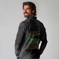 Alligator Alcatraz Long Sleeve Polo Shirt ICE With A Bite - Wonder Print Shop