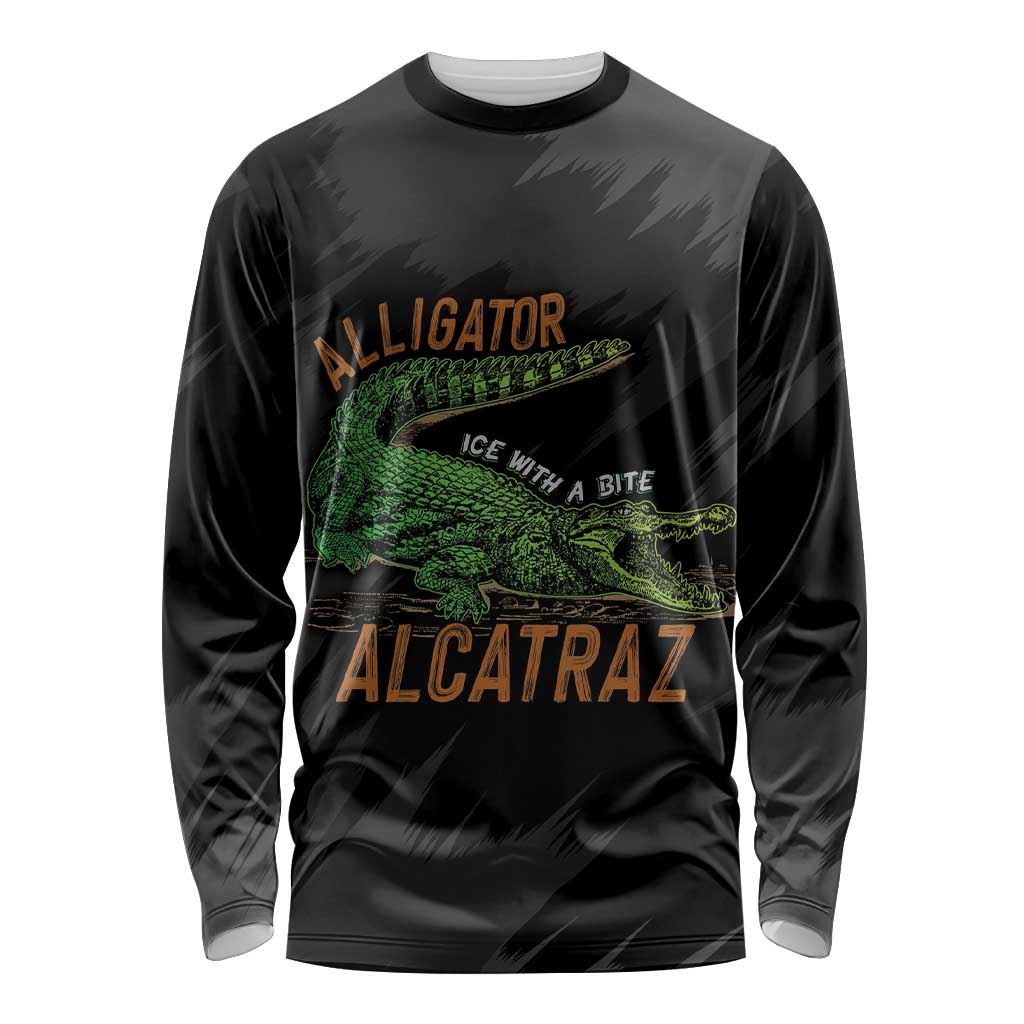 Alligator Alcatraz Long Sleeve Shirt ICE With A Bite - Wonder Print Shop