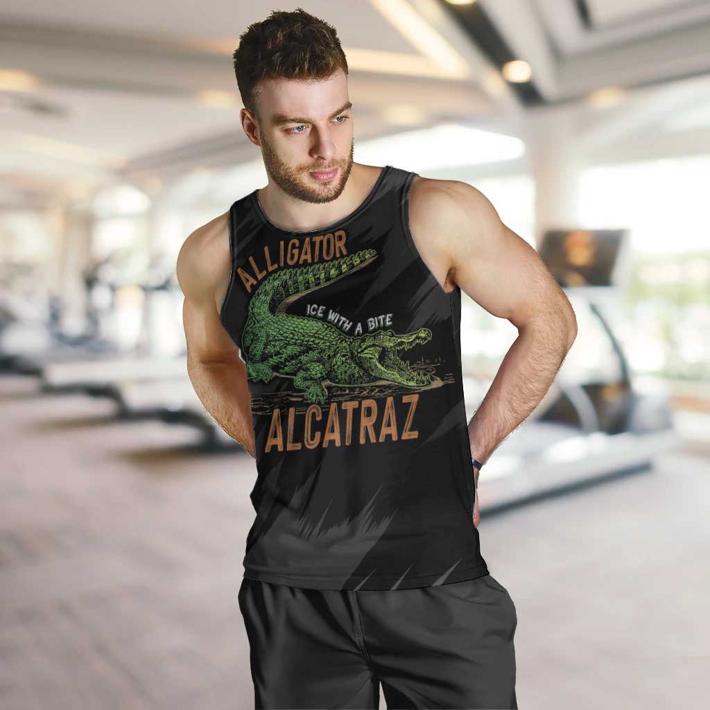 Alligator Alcatraz Men Tank Top ICE With A Bite - Wonder Print Shop