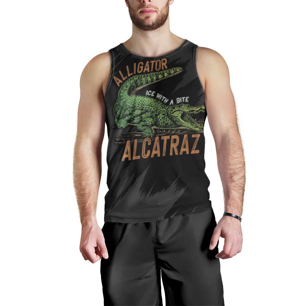 Alligator Alcatraz Men Tank Top ICE With A Bite - Wonder Print Shop