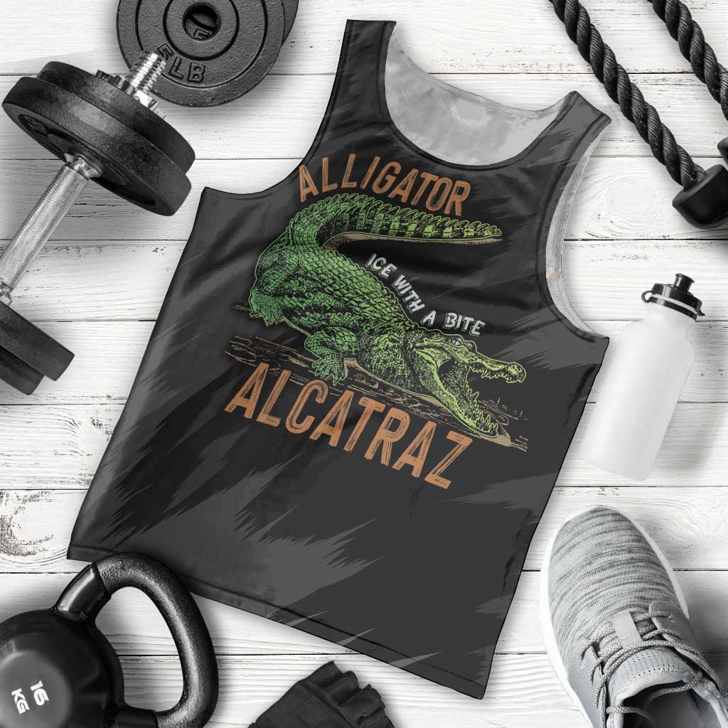 Alligator Alcatraz Men Tank Top ICE With A Bite - Wonder Print Shop