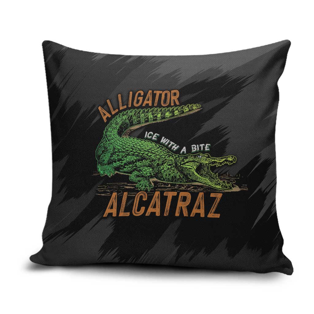 Alligator Alcatraz Pillow Cover ICE With A Bite - Wonder Print Shop