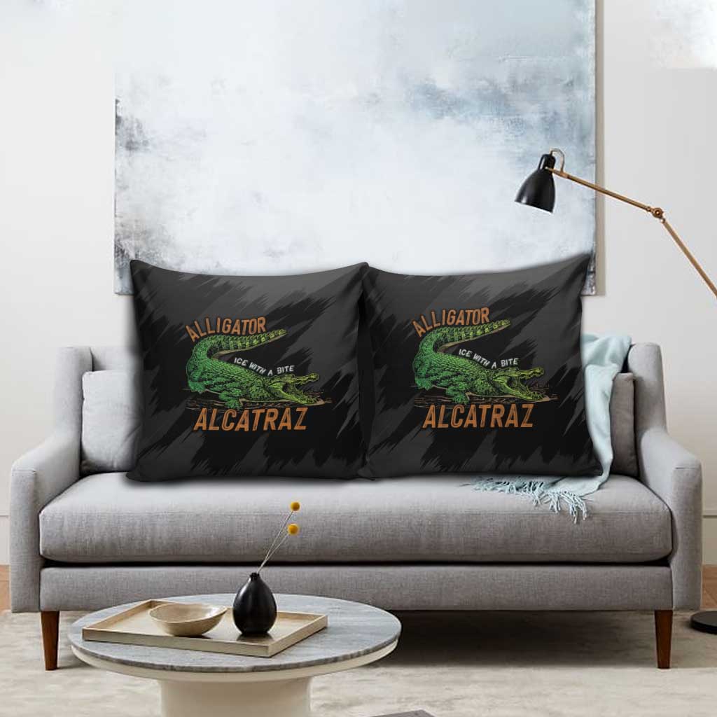 Alligator Alcatraz Pillow Cover ICE With A Bite - Wonder Print Shop
