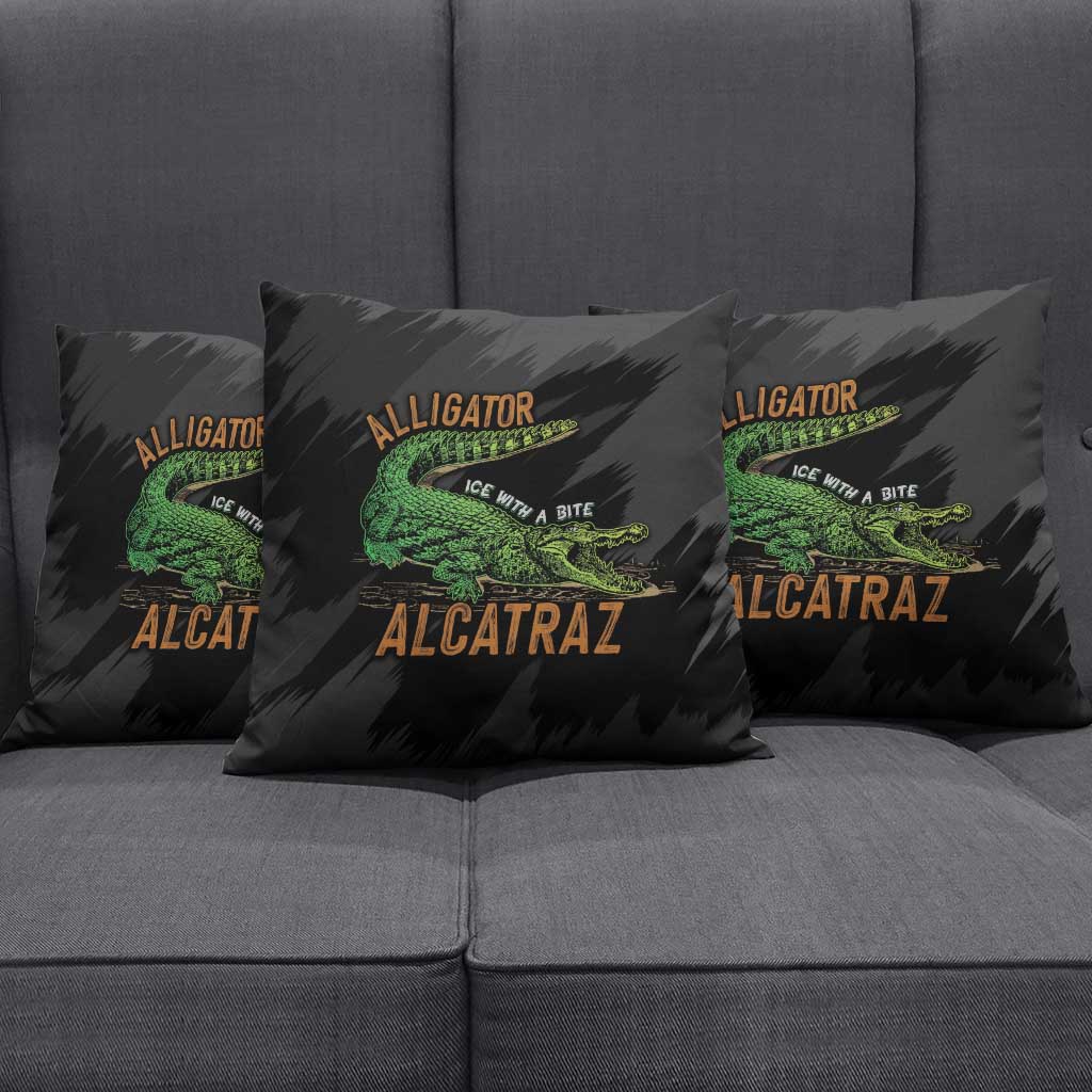 Alligator Alcatraz Pillow Cover ICE With A Bite - Wonder Print Shop