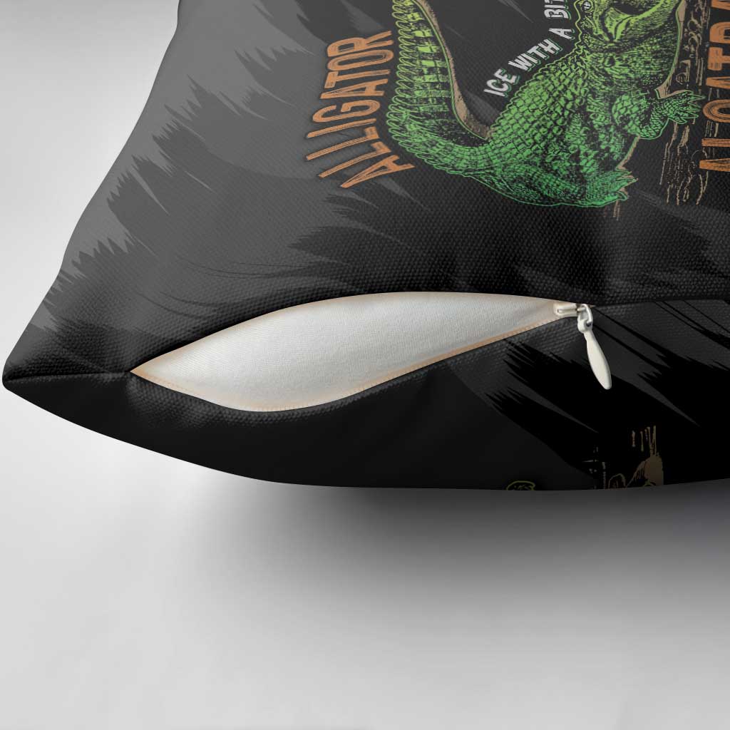Alligator Alcatraz Pillow Cover ICE With A Bite - Wonder Print Shop