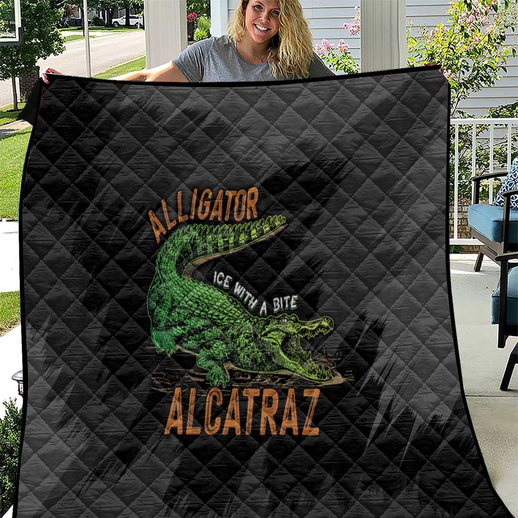 Alligator Alcatraz Quilt ICE With A Bite - Wonder Print Shop