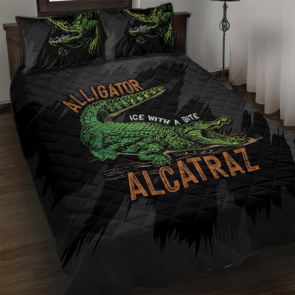 Alligator Alcatraz Quilt Bed Set ICE With A Bite - Wonder Print Shop