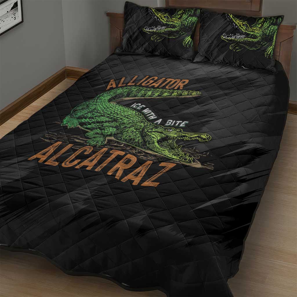 Alligator Alcatraz Quilt Bed Set ICE With A Bite - Wonder Print Shop