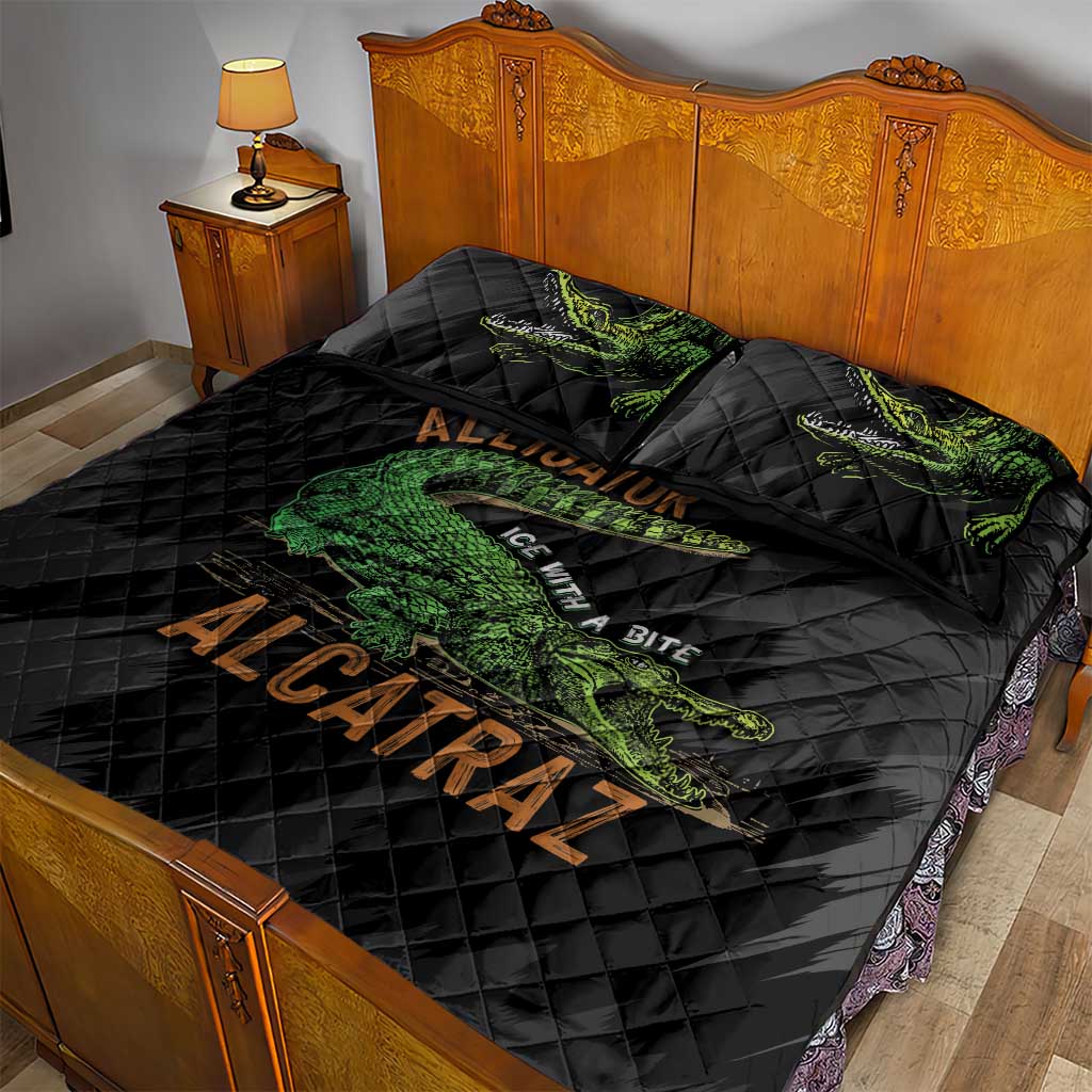 Alligator Alcatraz Quilt Bed Set ICE With A Bite - Wonder Print Shop