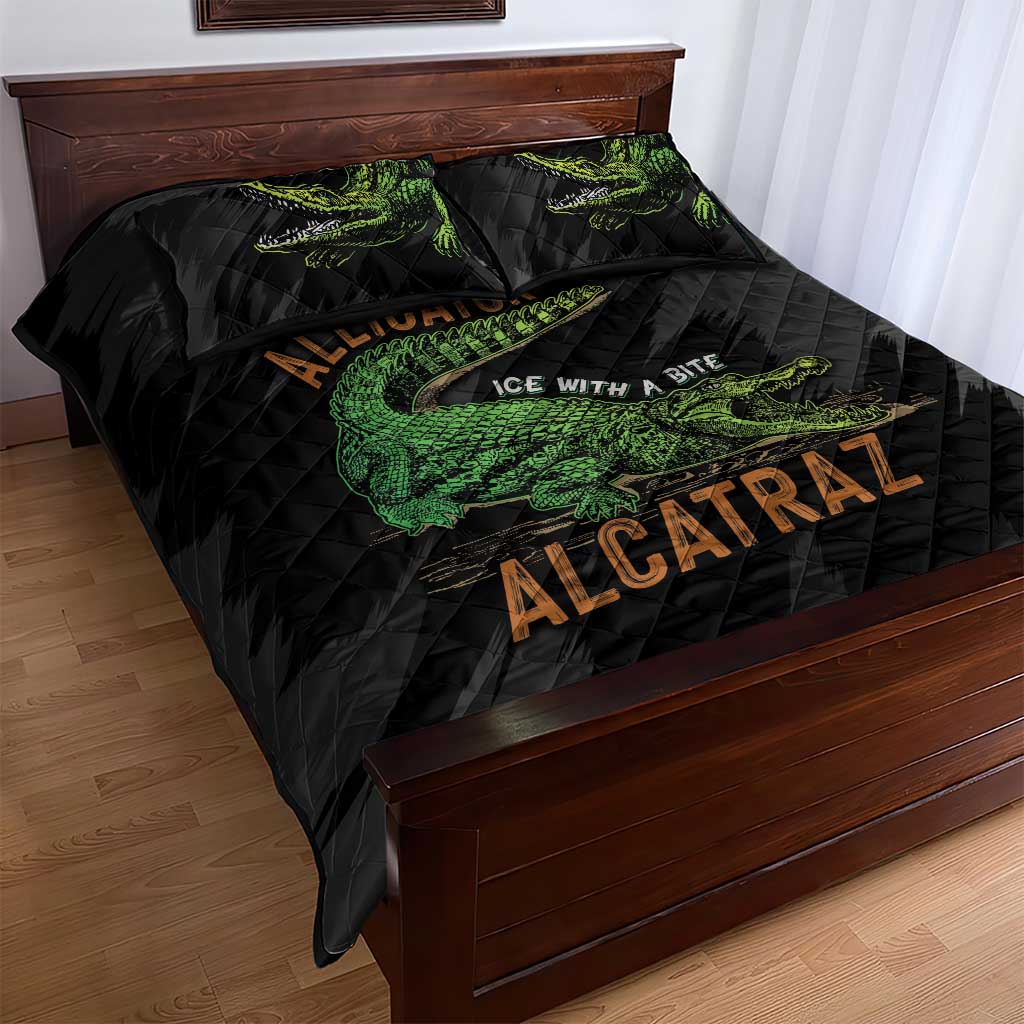 Alligator Alcatraz Quilt Bed Set ICE With A Bite - Wonder Print Shop