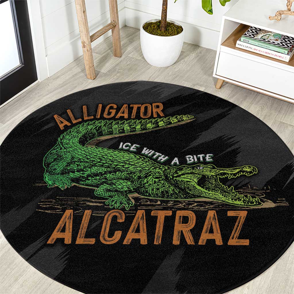 Alligator Alcatraz Round Carpet ICE With A Bite - Wonder Print Shop