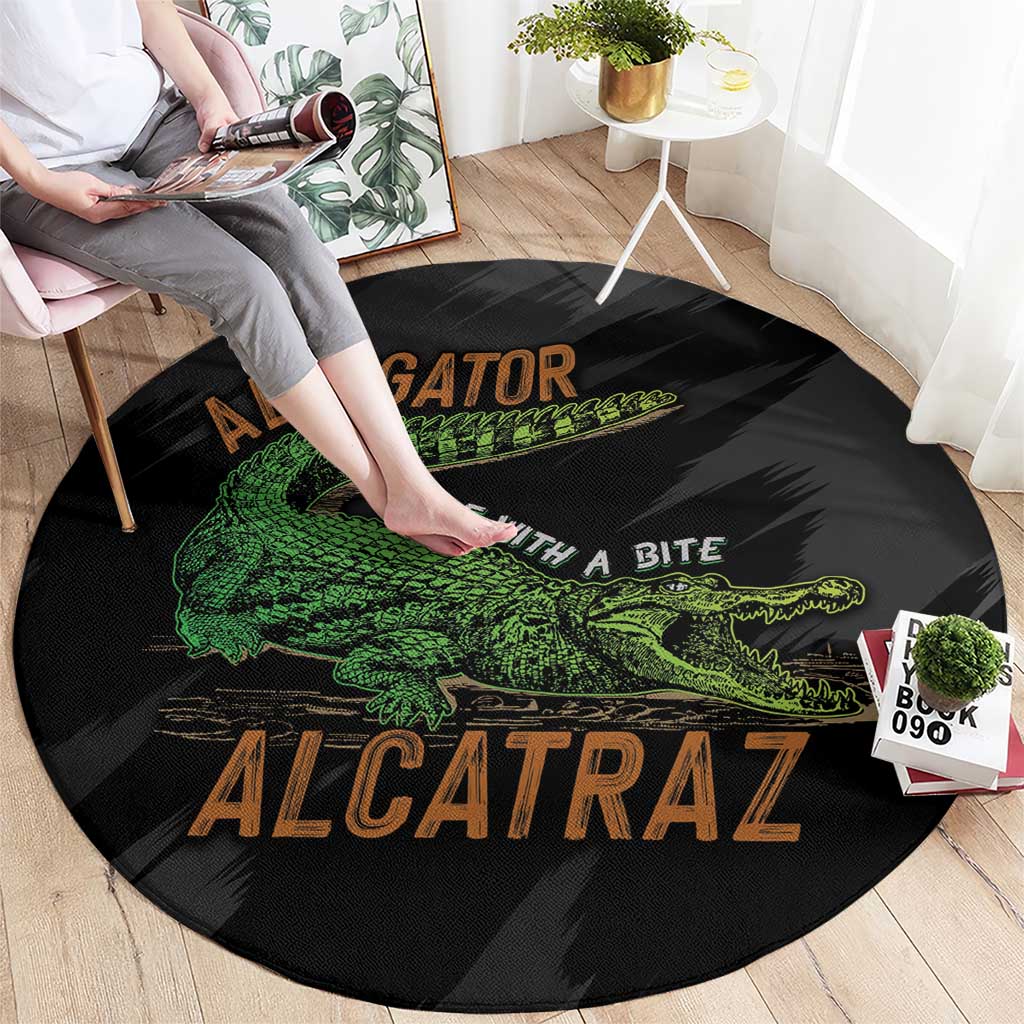 Alligator Alcatraz Round Carpet ICE With A Bite - Wonder Print Shop