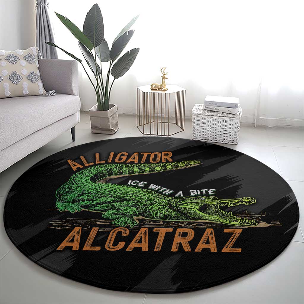 Alligator Alcatraz Round Carpet ICE With A Bite - Wonder Print Shop