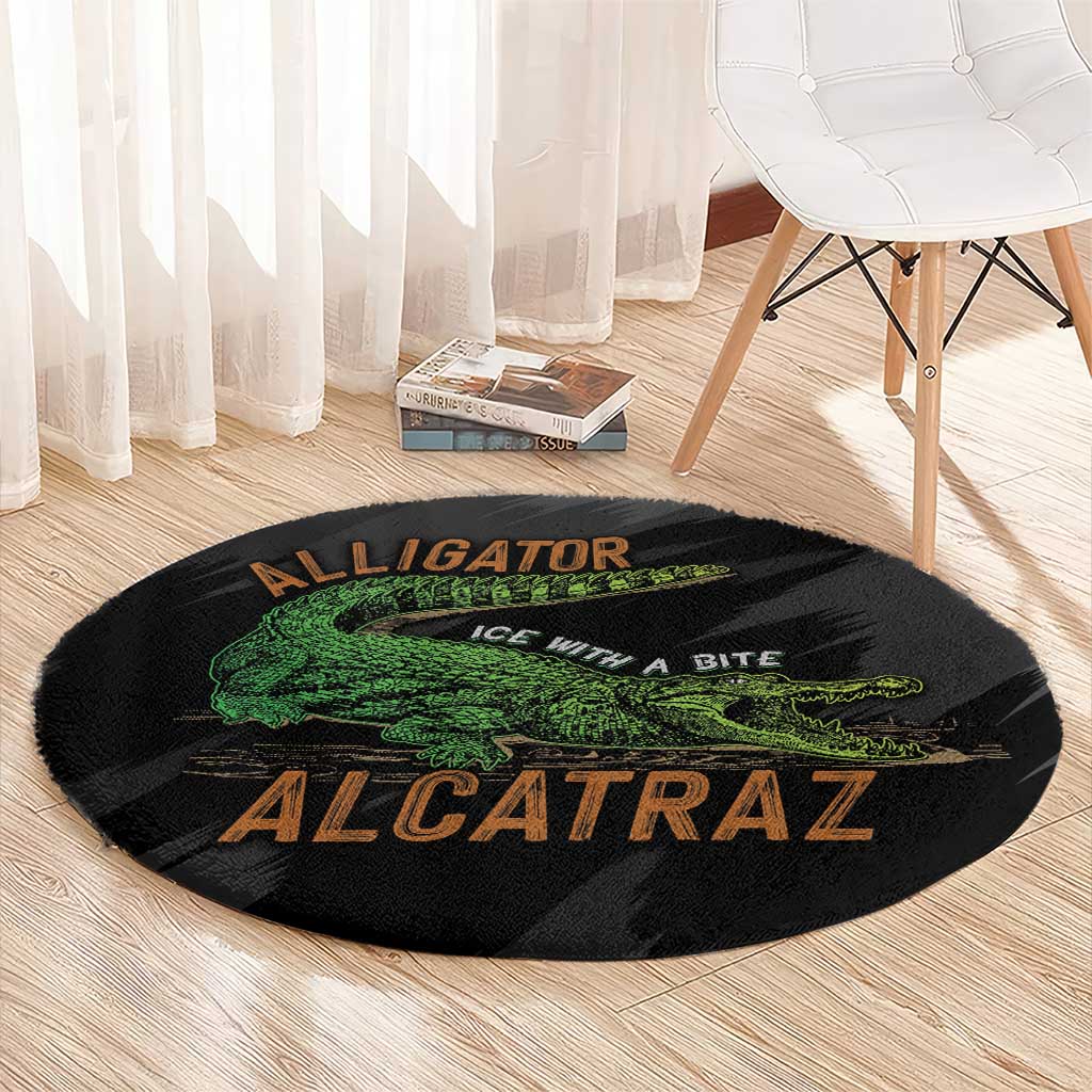 Alligator Alcatraz Round Carpet ICE With A Bite - Wonder Print Shop