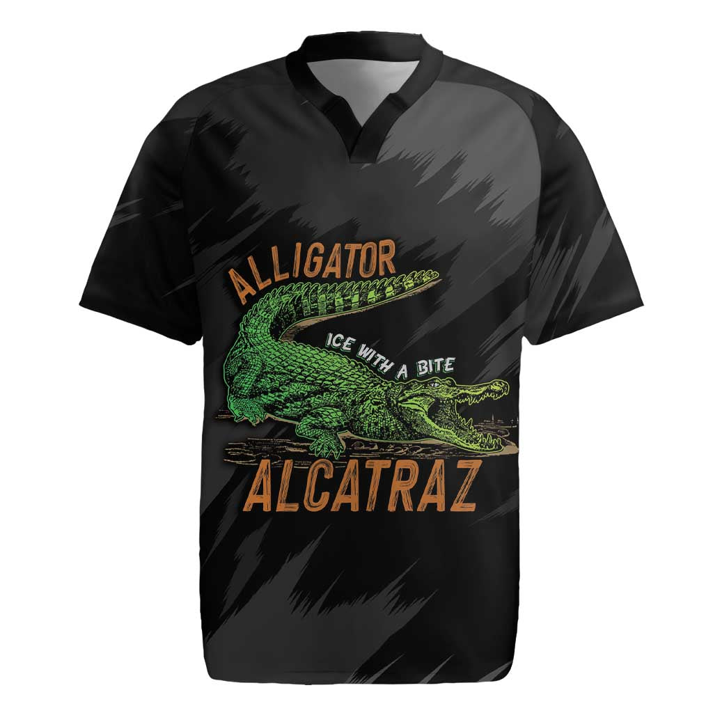 Alligator Alcatraz Rugby Jersey ICE With A Bite - Wonder Print Shop