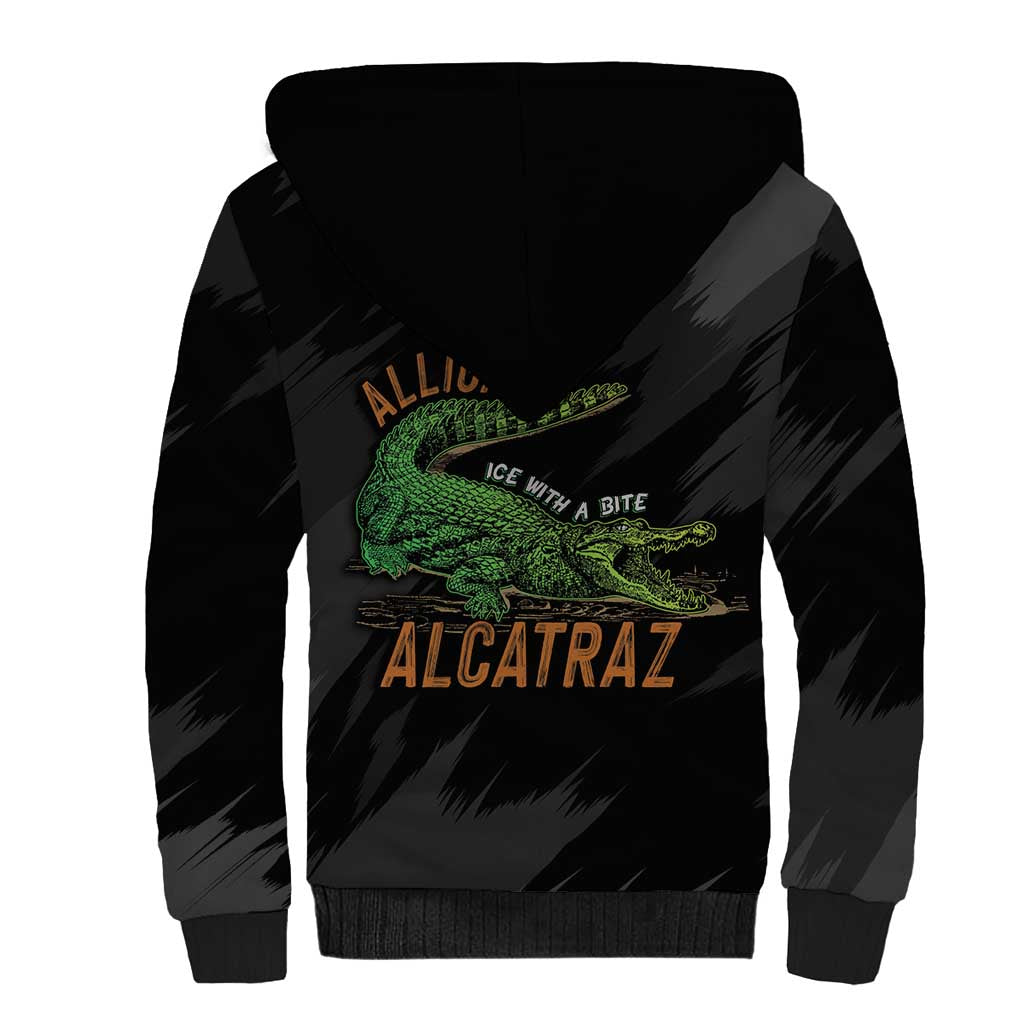 Alligator Alcatraz Sherpa Hoodie ICE With A Bite - Wonder Print Shop