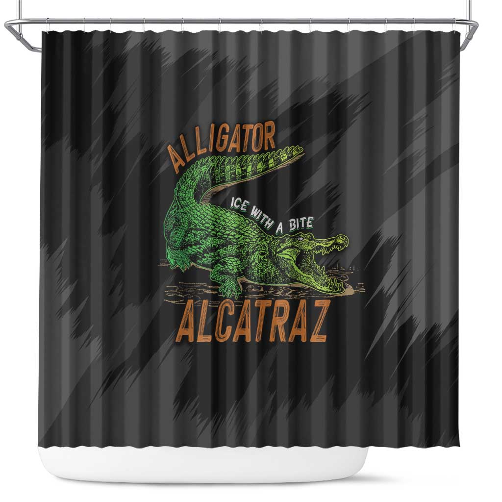 Alligator Alcatraz Shower Curtain ICE With A Bite - Wonder Print Shop