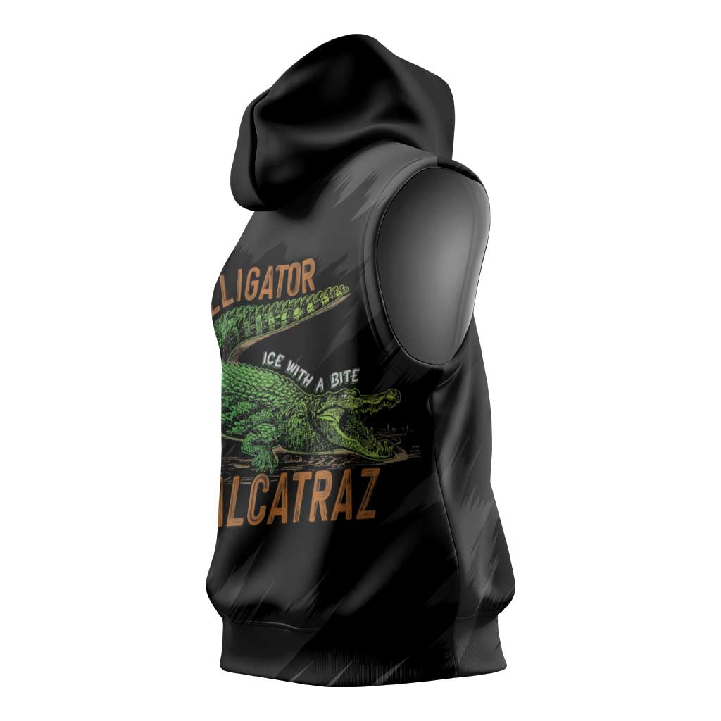 Alligator Alcatraz Sleeveless Hoodie ICE With A Bite - Wonder Print Shop
