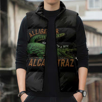 Alligator Alcatraz Sleeveless Puffer Jacket ICE With A Bite - Wonder Print Shop