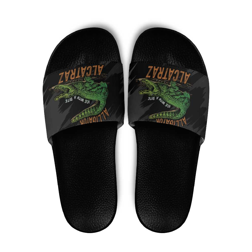Alligator Alcatraz Slide Sandals ICE With A Bite - Wonder Print Shop