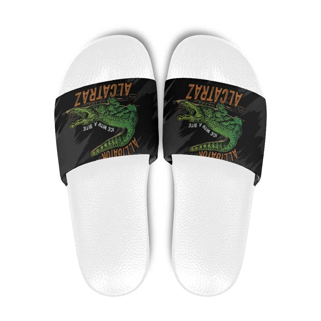 Alligator Alcatraz Slide Sandals ICE With A Bite - Wonder Print Shop